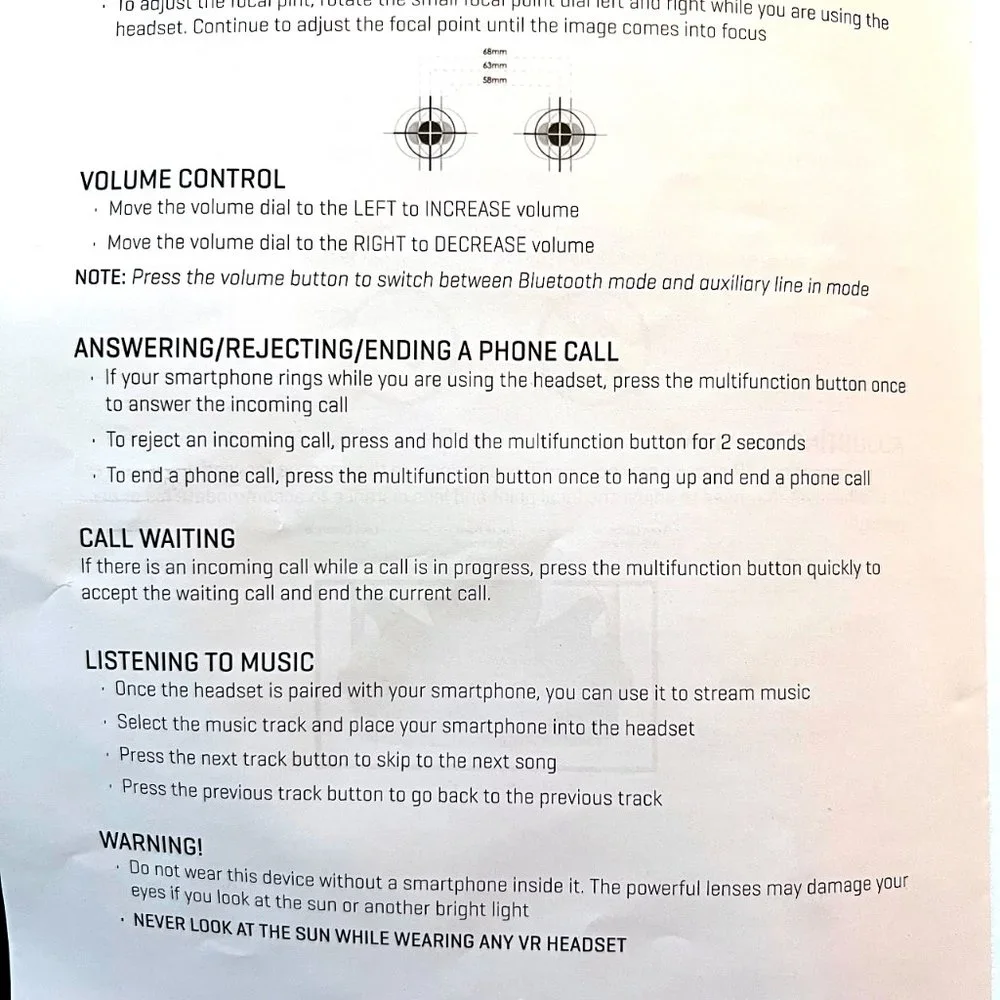 Sharper Image Bluetooth VR Headset with Earphones